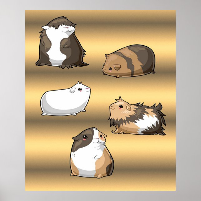 Affiche Chiens de Guinée | Cadeaux d'or aux cochons de Gui (Devant)