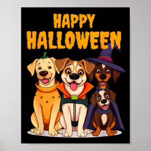Affiche Chiens de Halloween mignons drôles - Design unique