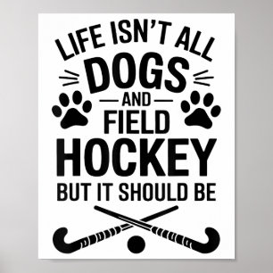 Affiche Chiens de hockey sur gazon drôle de hockey sur gaz
