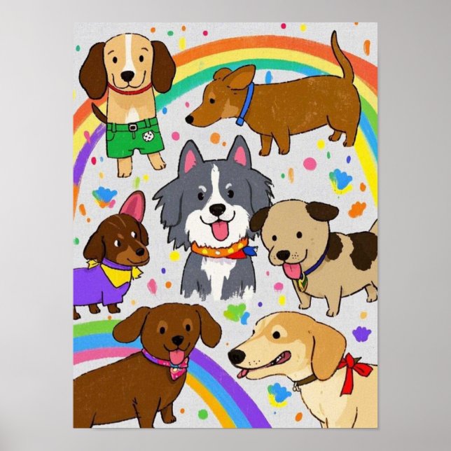 Affiche Chiens de jeu Chiens Chiens Chiens Chiens Chiens (Devant)