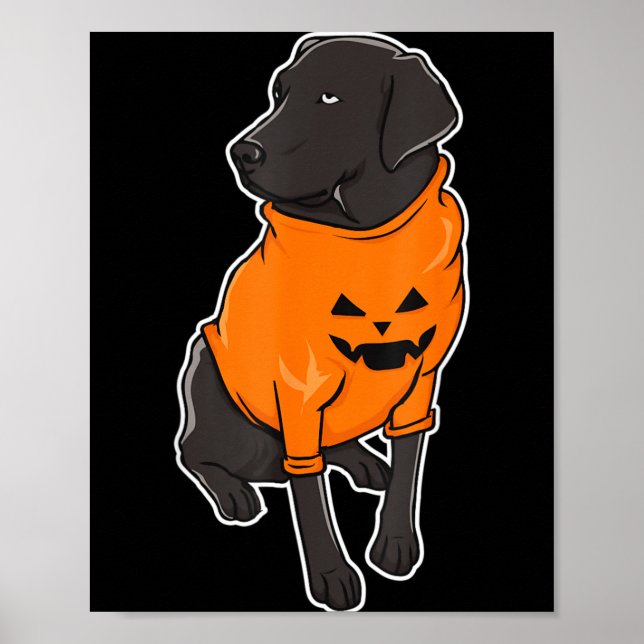 Affiche Chiens de race Labrador noir Mutt chiot Halloween  (Devant)