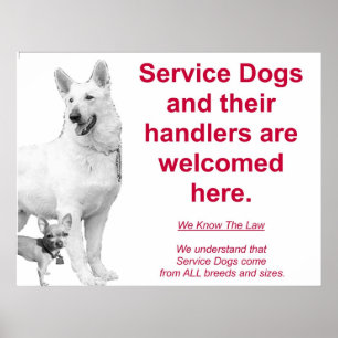 Affiche Chiens de service sont les bienvenus