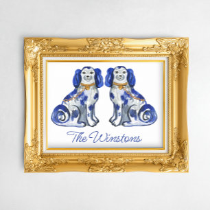 Affiche Chiens de Staffordshire aquarelle