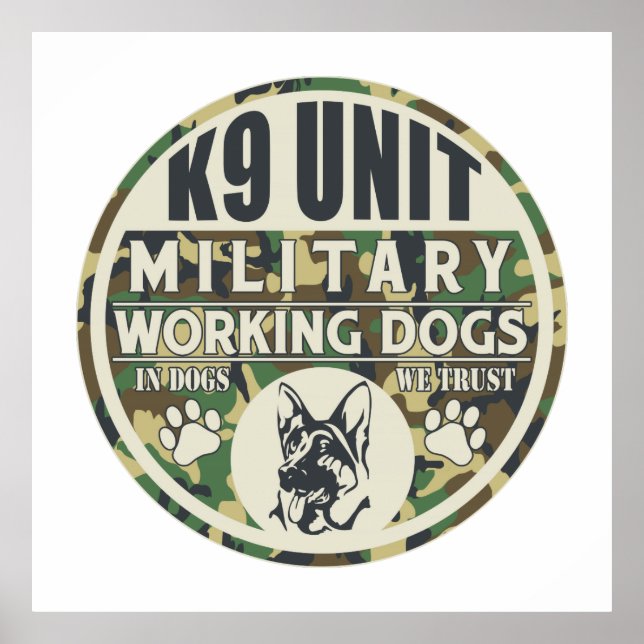 Affiche Chiens de travail de l'unité K9 militaire (Devant)