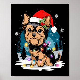 Affiche Chiens de Yorkie Arbre Chandail de Noël Xmas Anima