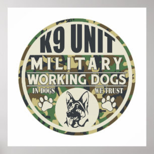 Affiche Chiens d'utilité militaires de l'unité K9