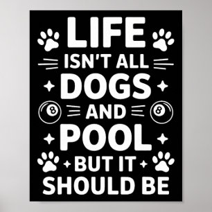 Affiche Chiens Et Billard Billard Billard Amusant Piscine