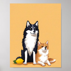 Affiche chiens et citron