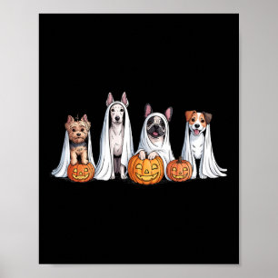 Affiche Chiens Fantômes Chiens Mignons Habillés Comme Ghos