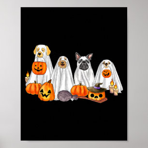 Affiche Chiens fantômes d'Halloween _ Excès de cutesse d'H