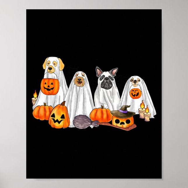 Affiche Chiens fantômes d'Halloween _ Excès de cutesse d'H (Devant)