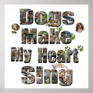 Affiche Chiens Font Mon Coeur Chanter Logo,