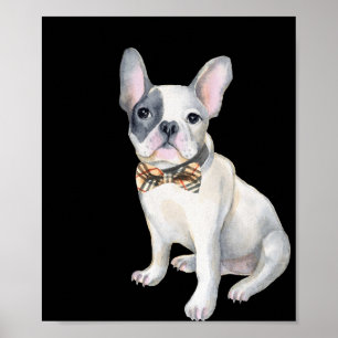 Affiche Chiens français à cravate arc-en-ciel en peluche