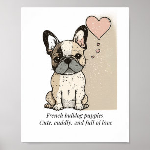 Affiche Chiens français - Mignonnes et pleins d'amour