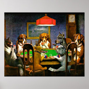 Affiche Chiens Jouant au Poker