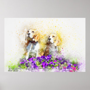 Affiche Chiens jumeaux