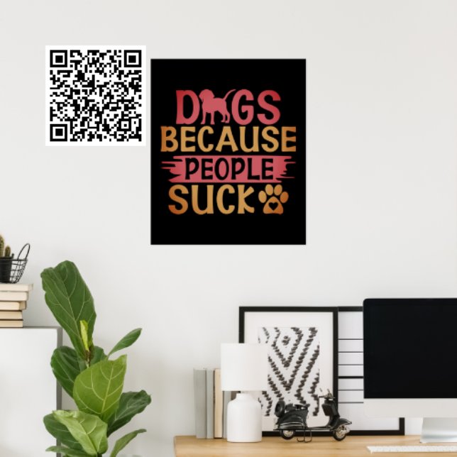 Affiche Chiens parce que les gens chassent (Créateur téléchargé)