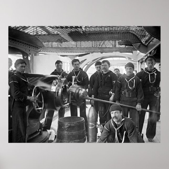 Affiche Chiens salés avec pistolet, années 1890 (Devant)