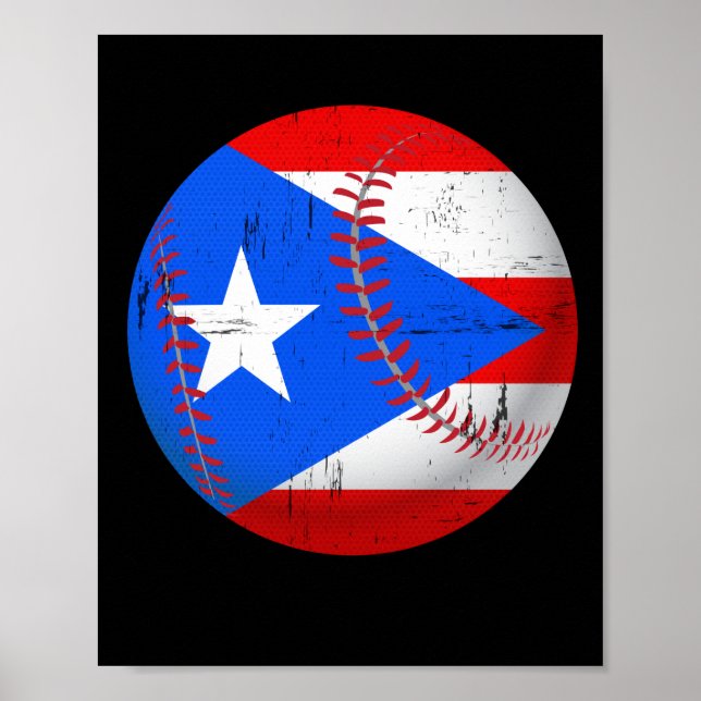 Affiche Chiffre de baseball Porto Rico T-Shirt (Devant)