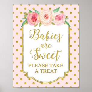 Affiche Chiffres en or rose Les bébés sont des faveurs dou