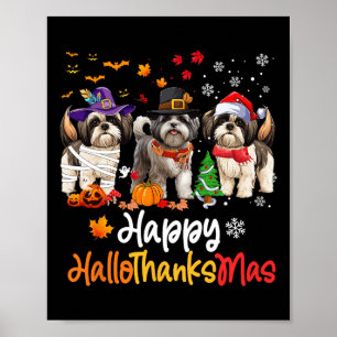 Affiche Chih Tzu Chien Halloween Noël Joyeux Hallomerci
