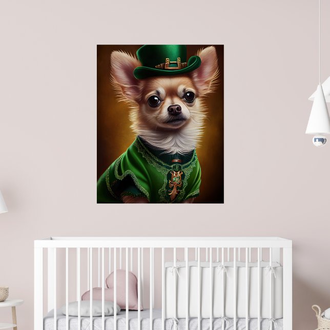 Affiche Chihuahua Chien en robe de la Saint Patrick (Pépinière 2)