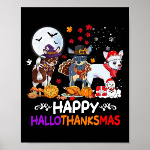 Affiche Chihuahua Chien Noël Joyeux Hallothankmas Merci