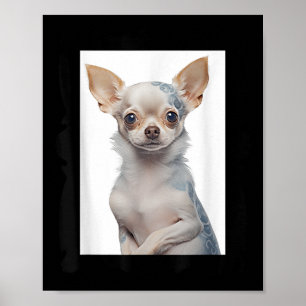 Affiche Chihuahua Chig à vapeur avec tatouage Super Chien 