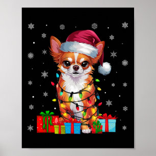Affiche Chihuahua Chig Ugly Xmas éclaire Père Noël Chihuah