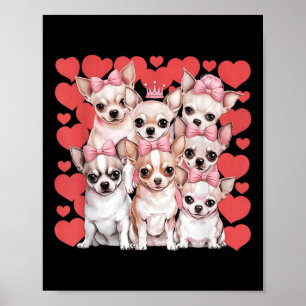 Affiche Chihuahua Coeur Valentines Jour Couple