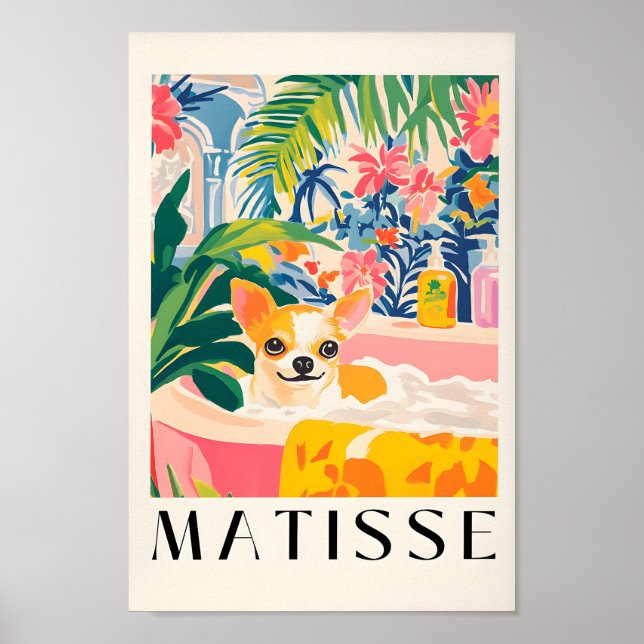 Affiche Chihuahua Dans Baignoire Impression, Décor Dopamin (Devant)