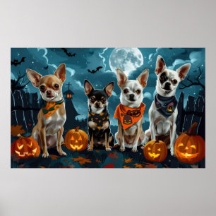 Affiche Chihuahua Halloween Éffrayant