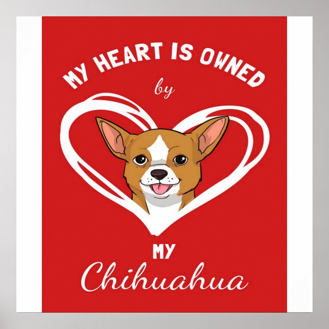 Affiche Chihuahua Heart_Amoureux des chiens (Devant)