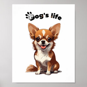 Affiche Chihuahua heureux – Joli design pour les amoureux