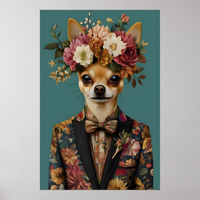 Affiche Chihuahua In Suit Poster, Chihuahua Portrait (Devant)