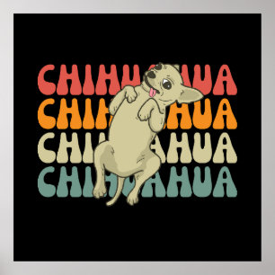 Affiche Chihuahua Lover cadeau, Retro Cute Chihuahua