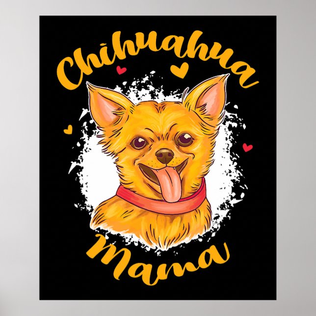 Affiche Chihuahua Mama Petite Amoureux des chiens Cute Chi (Devant)