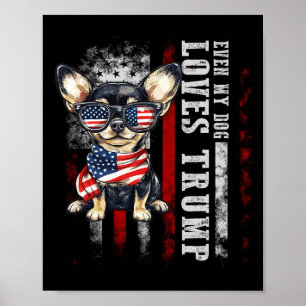 Affiche Chihuahua même mon chien aime Trump drôle