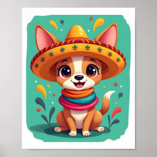 Affiche Chihuahua Mexique Cinco de Mayo Chien Drôle (