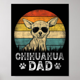 Affiche Chihuahua Papa Amoureux de les chiens Fête des pèr