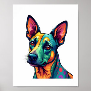 Affiche Chihuahua Peinture Abstraite Couleur Chien Mign