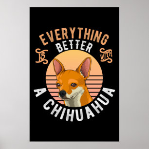 Affiche Chihuahua propriétaire de chien à cheveux courts