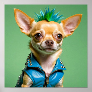 AFFICHE CHIHUAHUA PUNK ROCK 13