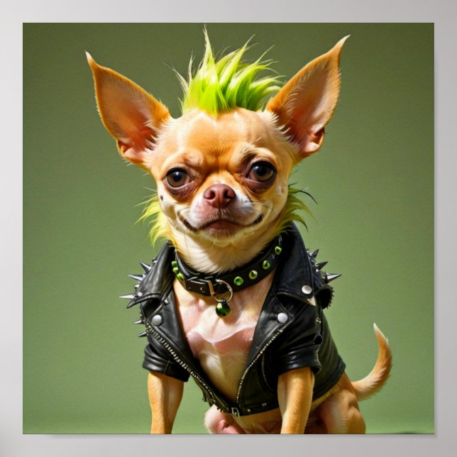 AFFICHE CHIHUAHUA PUNK ROCK 5 (Devant)