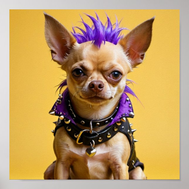 AFFICHE CHIHUAHUA PUNK ROCK 6 (Devant)