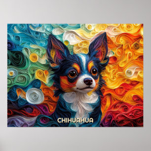 Affiche Chihuahua Quart Portrait de Chien