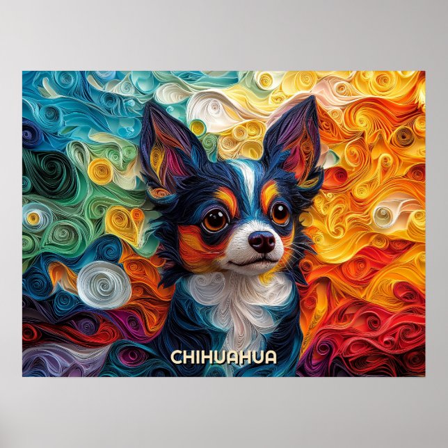 Affiche Chihuahua Quart Portrait de Chien (Devant)
