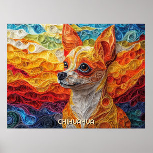 Affiche Chihuahua Quart Portrait de Chien