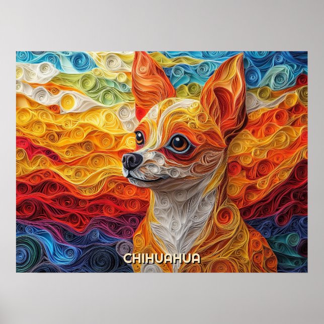 Affiche Chihuahua Quart Portrait de Chien (Devant)
