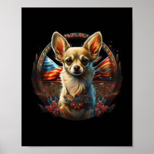 Affiche Chihuahua Ukraine Paix Et Amour Drapeau Aide Chien